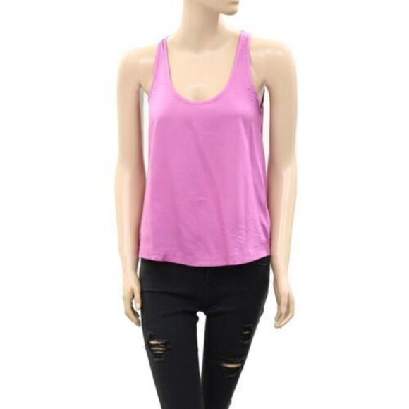 Farm Rio Anthropologie Solid Purple Tank Blouse Top Summer Sleeveless S-P - Picture 1 of 5